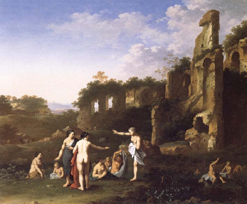 POELENBURGH, Cornelis van Women Bathing in a Landscape oil painting image